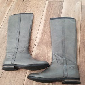 Gray Leather Coach Boots, Women's Size 11